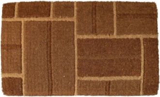 Imports Decor Yellow Brick Pattern Handcrafted Door Mat, Geometric Woven Entryway Rug, Durable Indoor Outdoor Floor Mat