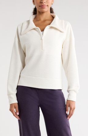 Zella Ottoman Half Zip Pullover in Ivory Egret at Nordstrom, Size X-Large