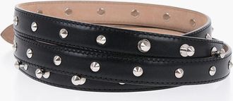 Alexander McQueen Double Leather Belt With 45mm Studs Alexander McQueen