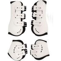 OEM Protectores De Tendones Delanteros Ajustables Y Transpirables Para Caballos, Con Abertura Frontal Para Salto, Color Blanco, Talla Mediana
