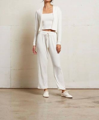perfectwhitetee Remi Sweater Rib Drawstring Pant In Sugar