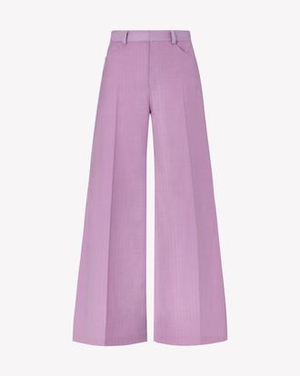 Serena Bute Wool Wide Leg Trouser - Lavender