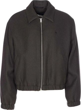 Ami Light Jackets, male, Gray, XL, Ami De Coeur Zipped Jacket