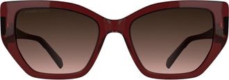 Kendra Scott Dira 56mm Butterfly Sunglasses in Burgundy at Nordstrom