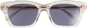 Loewe Slim 53mm Rectangular Sunglasses in Shiny Beige /Blue at Nordstrom