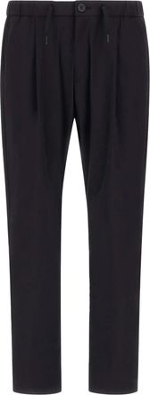 Herno Tailored Black Trousers with Button Closure