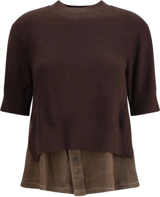 sacai Maglione a strati - Marrone