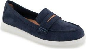 Gentle Souls Bailey Metallic Penny Loafer in Navy Suede at Nordstrom Rack, Size 9