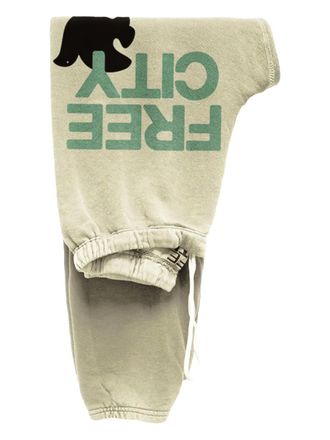 Freecity large graphic track pants - Beige