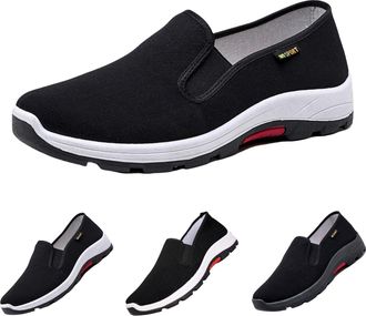 Generic Slip On Trainers Mens Low-Top Casual Shoes Orthopedic Canvas Skate Sneakers Comfortable Lightweight Walking Shoes Men Wide Fit Soft Insole Outdoor Hik