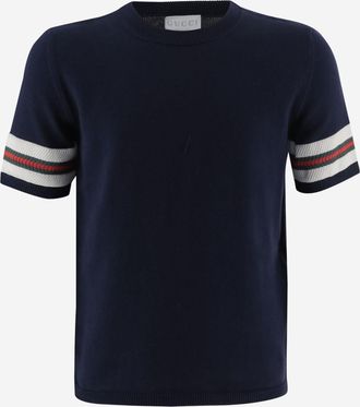 Gucci Boys Cotton T-Shirt Navy Blue T-Shirts And Polos