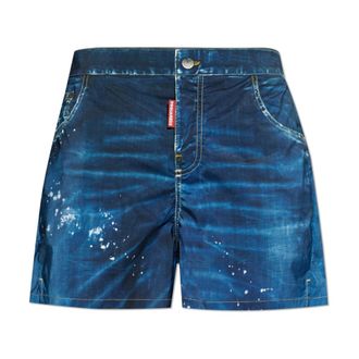 Dsquared2 Beachwear, male, Blue, Size: XL Swim Shorts