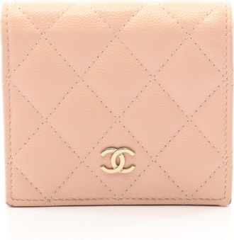 Chanel Pink Grained Calfskin Wallet (Bi-Fold) (Pre-Owned)