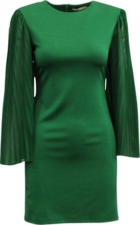 Alice & Olivia Alice + Olivia Butterfly Sleeve Dress in Green Viscose