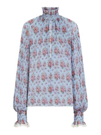 Dolce & Gabbana Blouse With A Floral Print And High Neck
