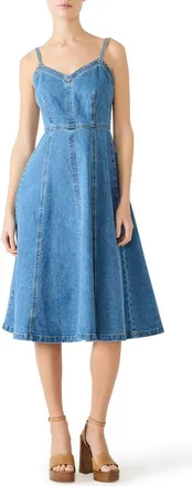 Steve Madden Harley Denim A-Line Dress in Medium Blue at Nordstrom, Size Xx-Large