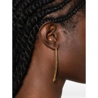 Elisabetta Franchi Logo-plaque Drop Earrings