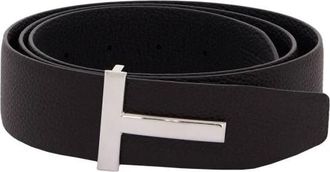 Tom Ford Grain Leather T Icon Riem - Heren - Riemen - Bruin - 90 CM - Leer - Accessoires