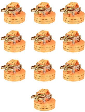 vidaXL Vidaxl - Correas De Sujeci&oacute;n De Trinquete 10 Uds 1t 6mx38mm Naranja