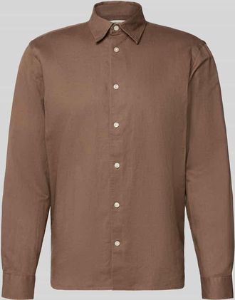 Selected Regular Fit Freizeithemd aus Leinen-Baumwoll-Mix Modell CLAY LINENBLEND in Schoko, Gr&ouml;&szlig;e XXL