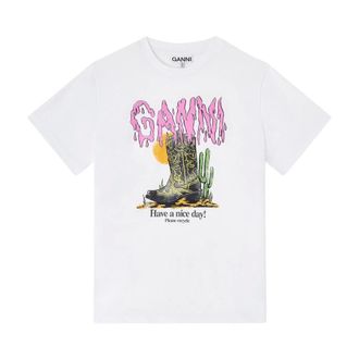 Ganni Western Boot Print T-shirt