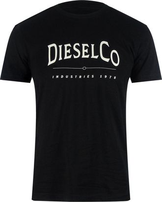 Diesel Zwart T-shirt Met Het Logo Van Diesel Industries