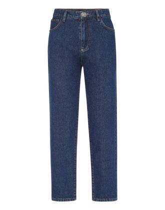 Philipp Plein Denim Trousers Mom Fit Hexagon