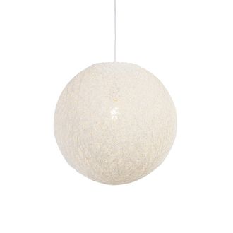 QAZQA R&uacute;stico L&aacute;mpara Colgante Inteligente Blanca 45 Cm Con Wifi A60 - Corda Cuerda Esfera /redonda Adecuado Para Led Max. 1 X 4.9 Watt - Qazqa