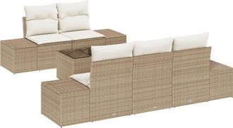 vidaXL Garden Sofa Set with Cushion 6 pcs Beige, Cream 55 x 55 x 37 cm Vidaxl