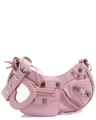 Balenciaga Pink Glitter Fabric Le Cagole Xs Shoulder Bag (Authentic Pre-Loved)