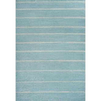 Jonathan Y Designs Williamsburg Minimalist Stripe Area Rug in Turquoise/cream at Nordstrom, Size 2Ft 0In X 8Ft 0In