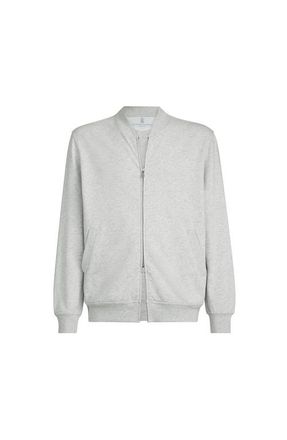 Brunello Cucinelli Sweatshirt with zipper in Pearl Grey at Nordstrom, Size Xxx-Large Eu