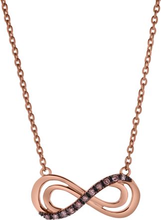 LuvMyJewelry Calyra Sterling Silver 0.08 Ct Diamond Infinity Necklace