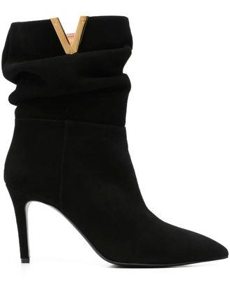 ブーツその他 Via Roma 15 Black Suede Heeled High Boot Via Roma 15 High Heels Boots In Black Suede | italist