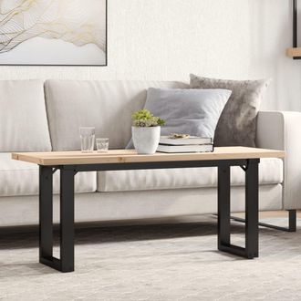 vidaXL Vidaxl - Mesa De Centro Marco O Madera Maciza Pino Y Acero 110x40x45,5cm