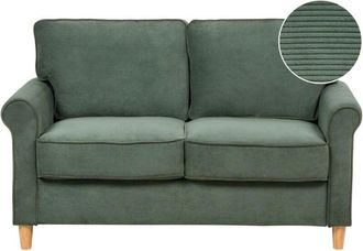 Beliani Sofa 2 Seater RONNEBY Corduroy Dark Green