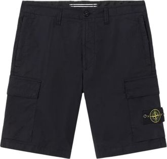 Stone Island Parachute Canvas Cargo Bermuda Shorts - Heren - Korte Broeken - Blauw - W31 - Katoen - Korte Broeken