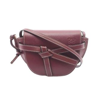 Loewe Pre-owned Cross Body Bags, female, Red, Size: ONE SIZE Pre-owned Gate Mini Leather Shoulder Bag
