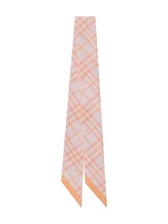 Burberry checked silk scarf - unisex - Silk - OS - Pink