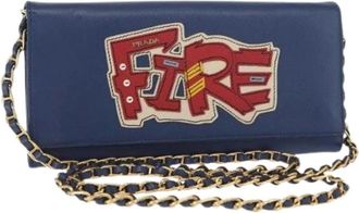 Prada Pre-owned Cross Body Bags, female, Blue, Size: ONE SIZE Pre-owned Leather Cross Body Bag