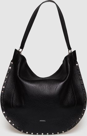 Isabel Marant Sac Oskan Hobo Soft Noir Argent&eacute;