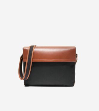 Cole Haan Mens Judson Brushed Twill Messenger Bag - Black