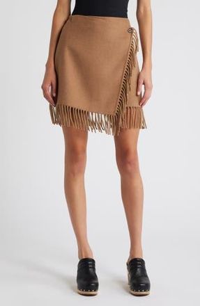 Rails Vista Fringe Detail Wool Blend Skirt in Camel at Nordstrom Rack, Size X-Large