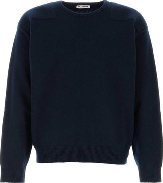 Jil Sander Navy Blue Solid Sweaters