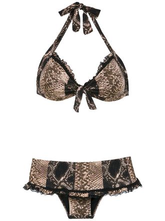 Amir Slama Set bikini con stampa - Nero