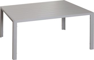 Hhg Nunca Usado] Mesa De Comedor De Aluminio Hhg 601, Mesa Bistro Mesa De Jard&iacute;n Mesa De Balc&oacute;n, Resistente A La Intemperie 140x80cm, Gris Claro