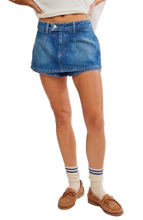 Free People Galivanting Denim Skort in Blue Rebel at Nordstrom, Size 29