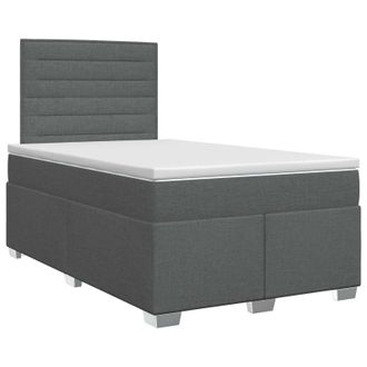 vidaXL Letto Box Spring Con Materasso Grigio Scuro 120 X 190 Cm Vidaxl