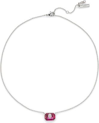 Kurt Geiger Emerald Cut Pendant Necklace in Fuchsia at Nordstrom Rack