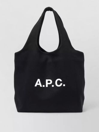 A.P.C. cotton logo print tote bag